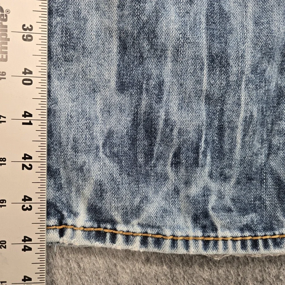 True Religion Jeans Mens 38x33 (tag 40) Blue Acid Wash Straight Denim Distressed